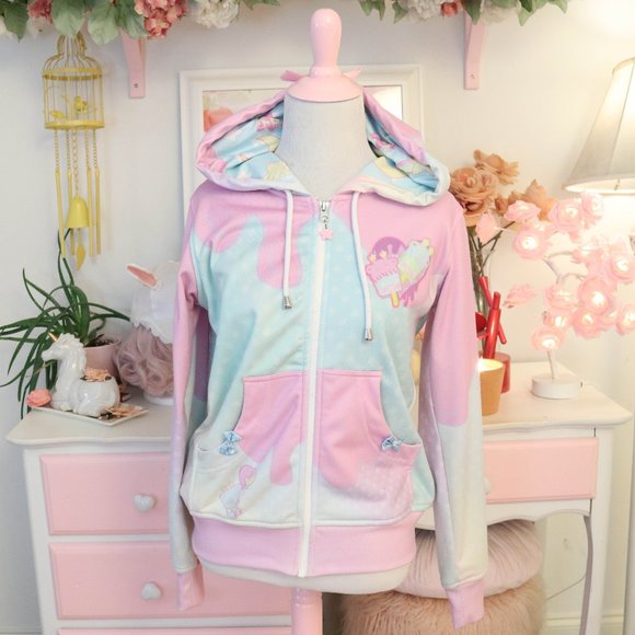 Kawaii Ice Cream Pastel Drippy Jacket 